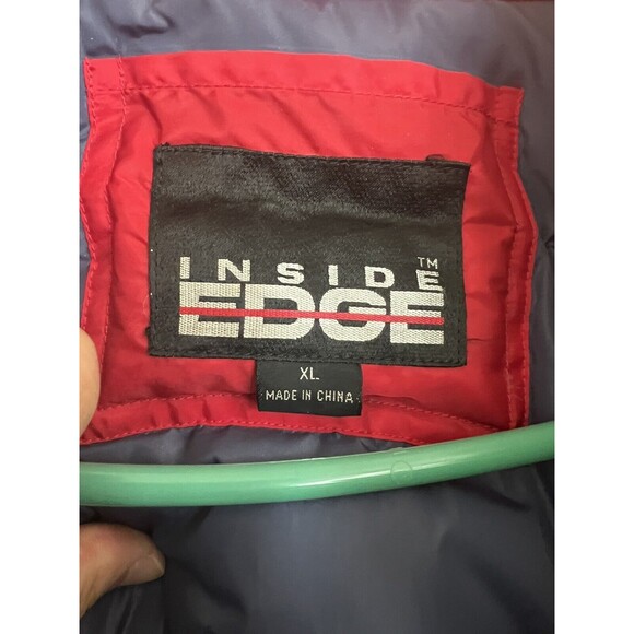 Vtg 80s Inside Edge‎ Red Grey Snow Ski Colorblock Down Jacket Coat Men’s XL - Picture 7 of 11